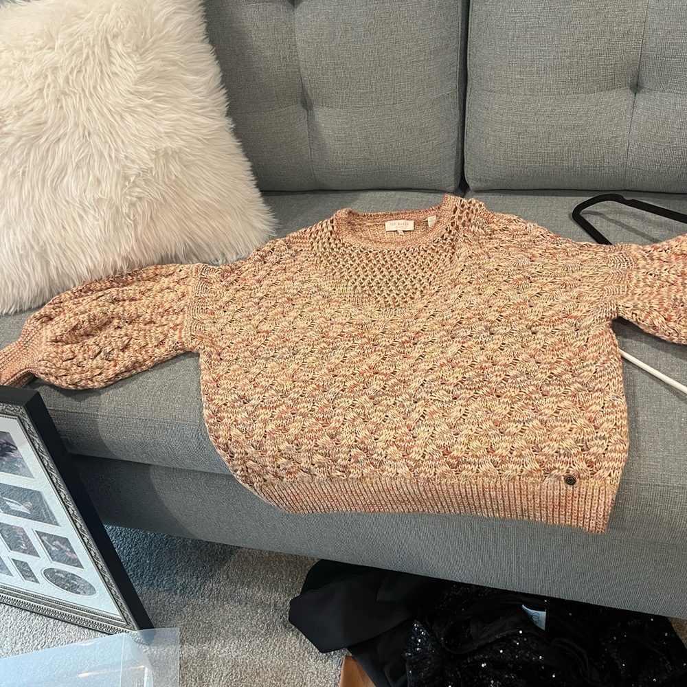 Ted Baker Brown Turtleneck Sweater with Textured Knit